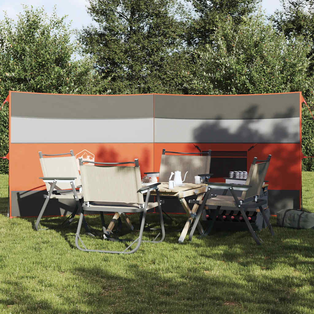 VidaXL parabrisas camping impermeable 340x130 cm gris y naranja