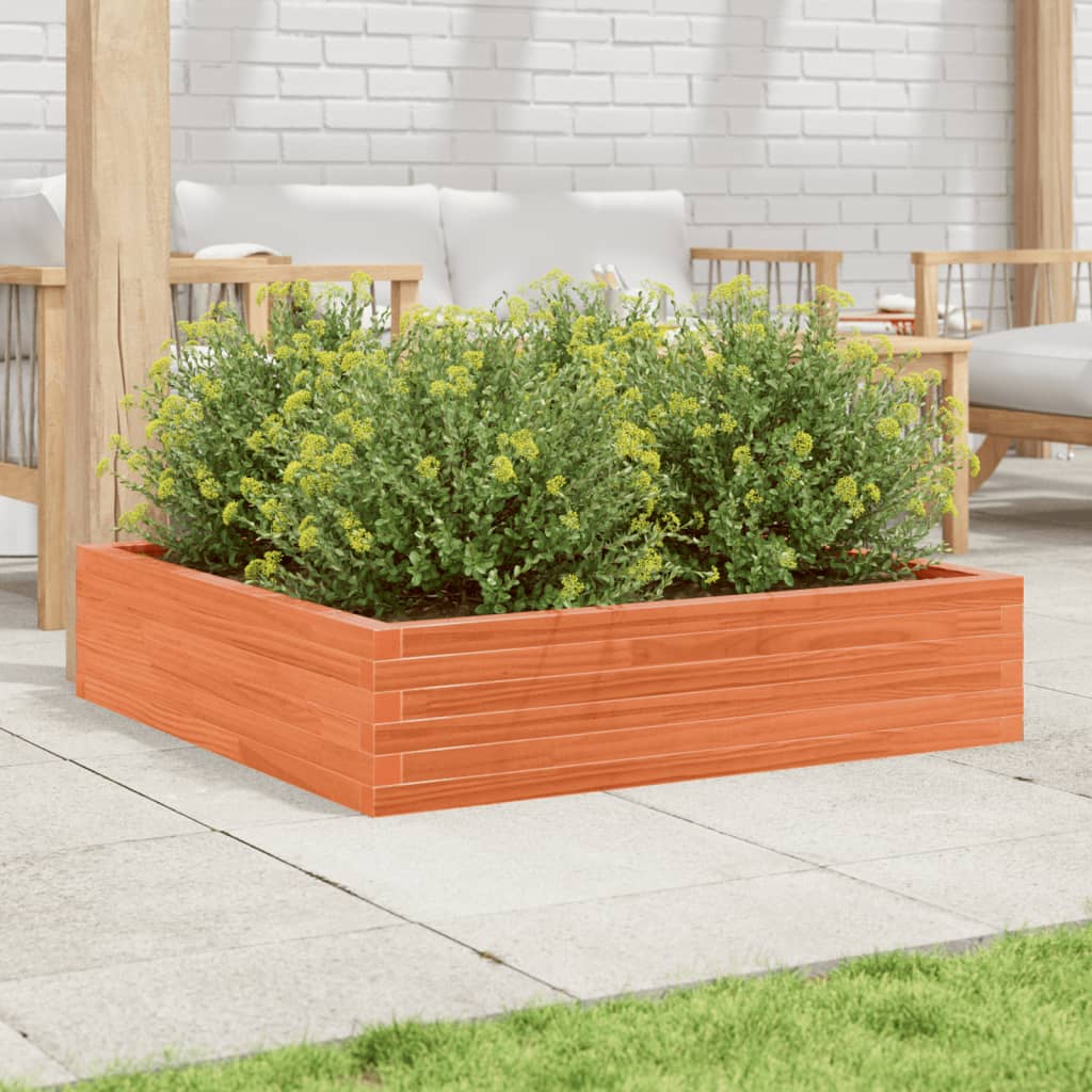 Vidaxl Planning Box 100x100x23 cm de pino sólido marrón