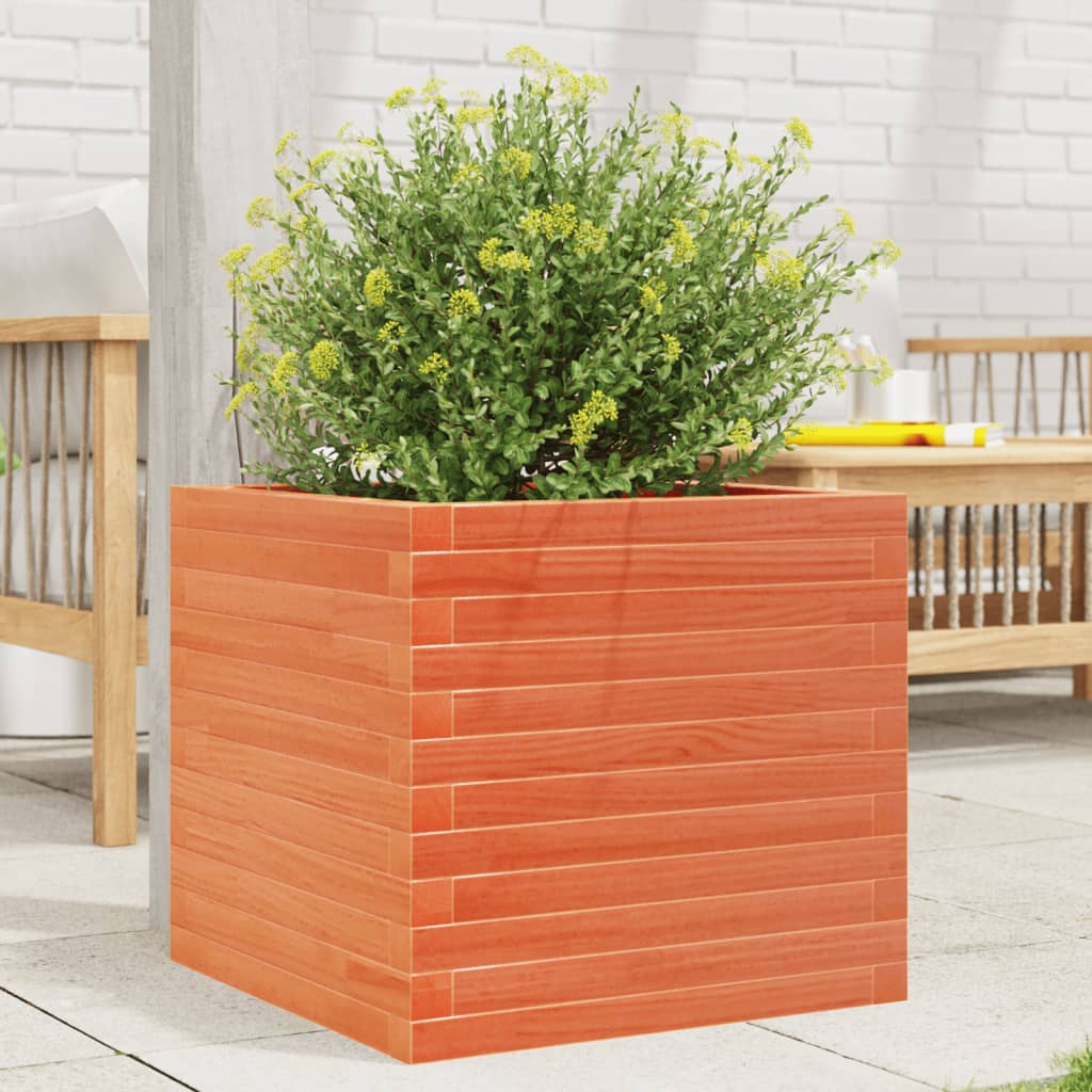 Vidaxl Planning Box 50x50x45.5 cm de pino sólido marrón