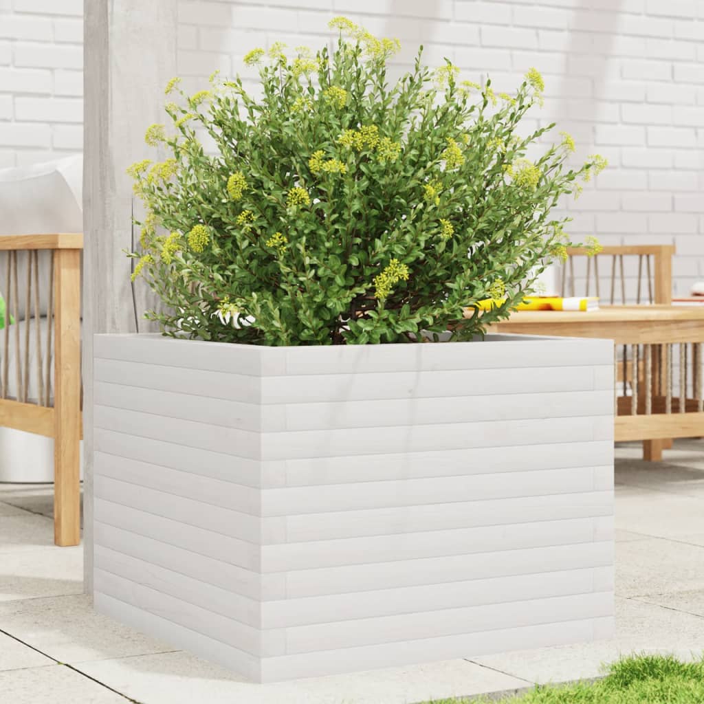 Vidaxl Planning Box 60x60x45.5 cm de pino sólido blanco