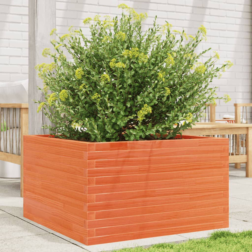 Vidaxl Planning Box 80x80x45.5 cm de pino sólido marrón marrón