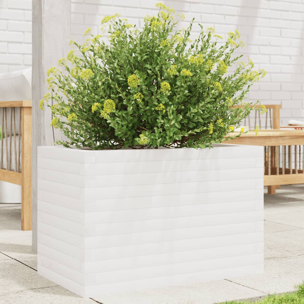 Vidaxl Planning Box 70x40x45.5 cm de pino sólido blanco