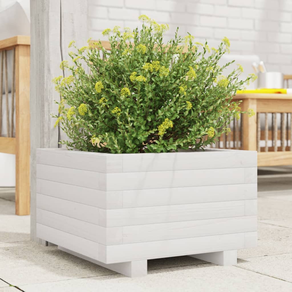 Vidaxl Planning Box 40x40x26.5 cm de pino sólido White