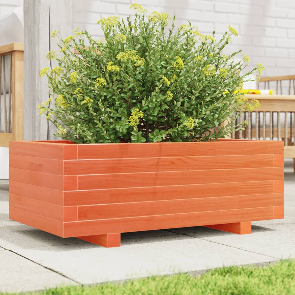 Vidaxl Planter Big 70x40x26.5 cm de pino sólido marrón