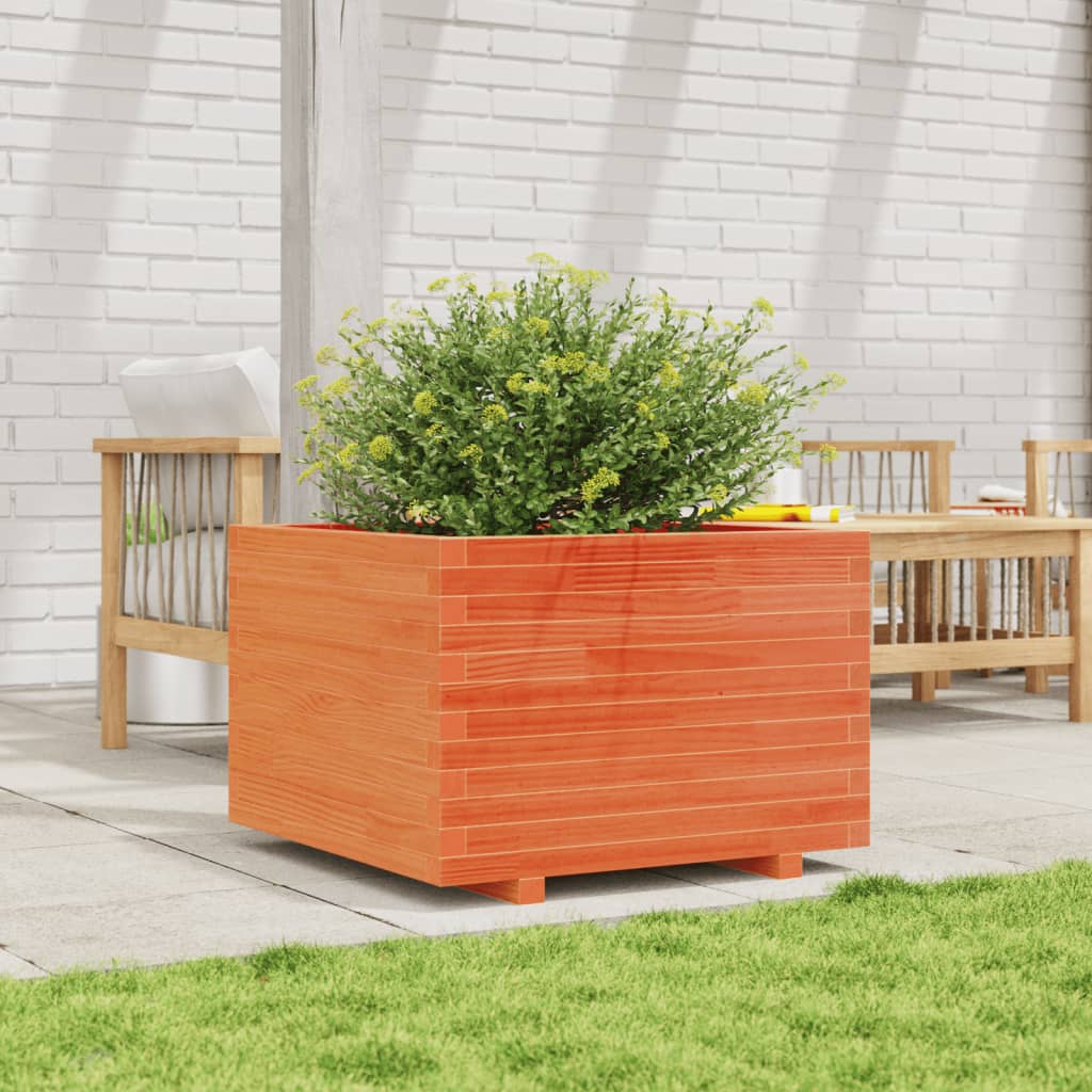 Vidaxx macetero 70x70x49,5 cm madera maciza de pino, marrón lavado