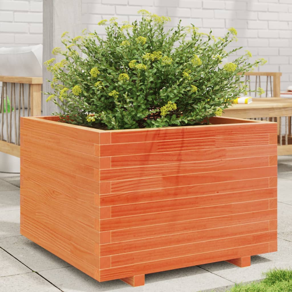 Vidaxx macetero 70x70x49,5 cm madera maciza de pino, marrón lavado