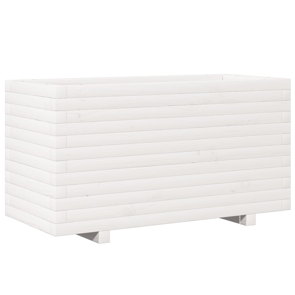 Vidaxl Planning Box 90x40x49.5 cm de pino sólido blanco