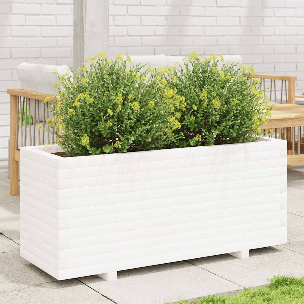 Vidaxl Planning Box 110x40x49.5 cm de pino sólido White