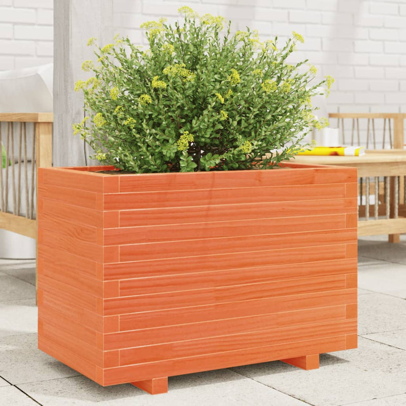 Vidaxx macetero 70x40x49,5 cm madera maciza de pino, marrón lavado