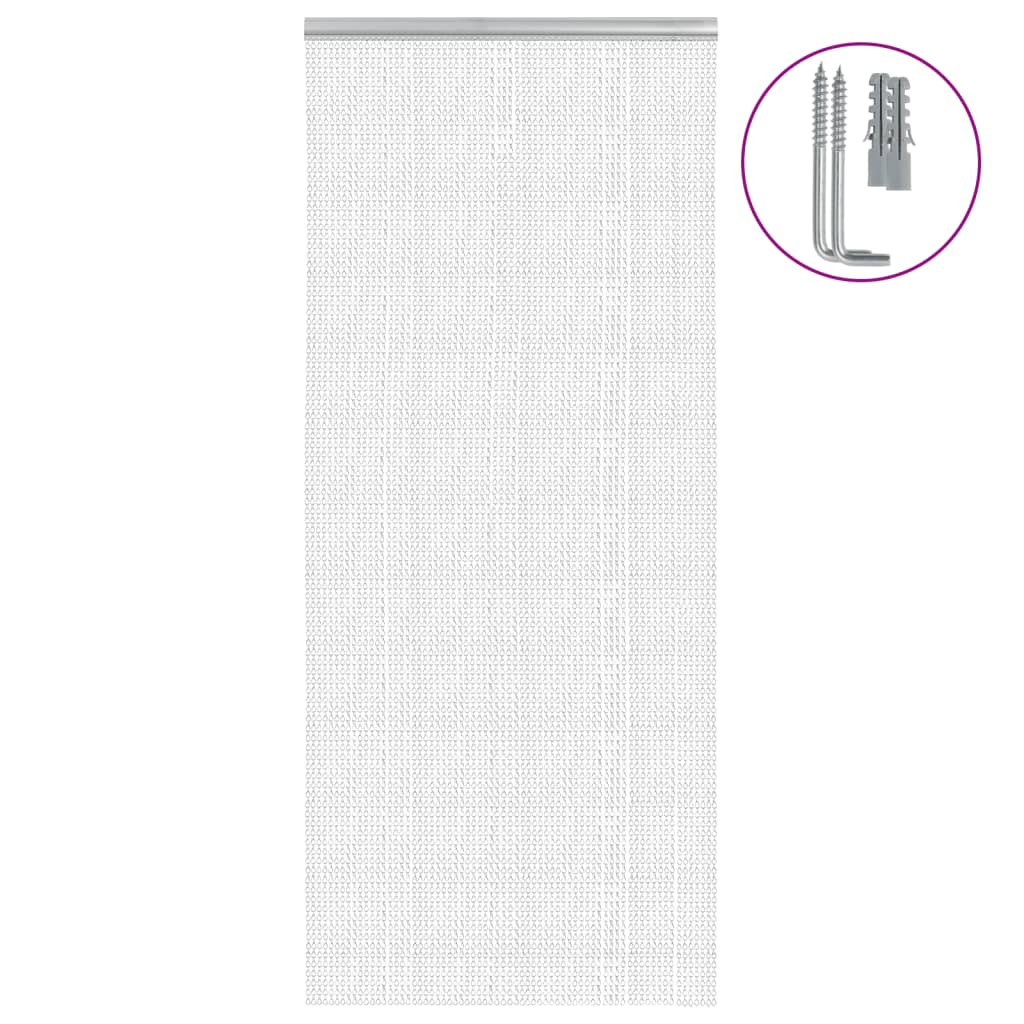 Cadenas de cortina de mosca Vidaxl 90x220 cm de aluminio