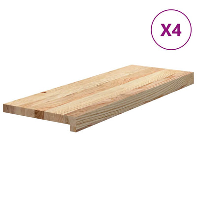 Vidaxx peldaños de escalera 4 piezas 70x25x2 cm roble macizo sin tratar
