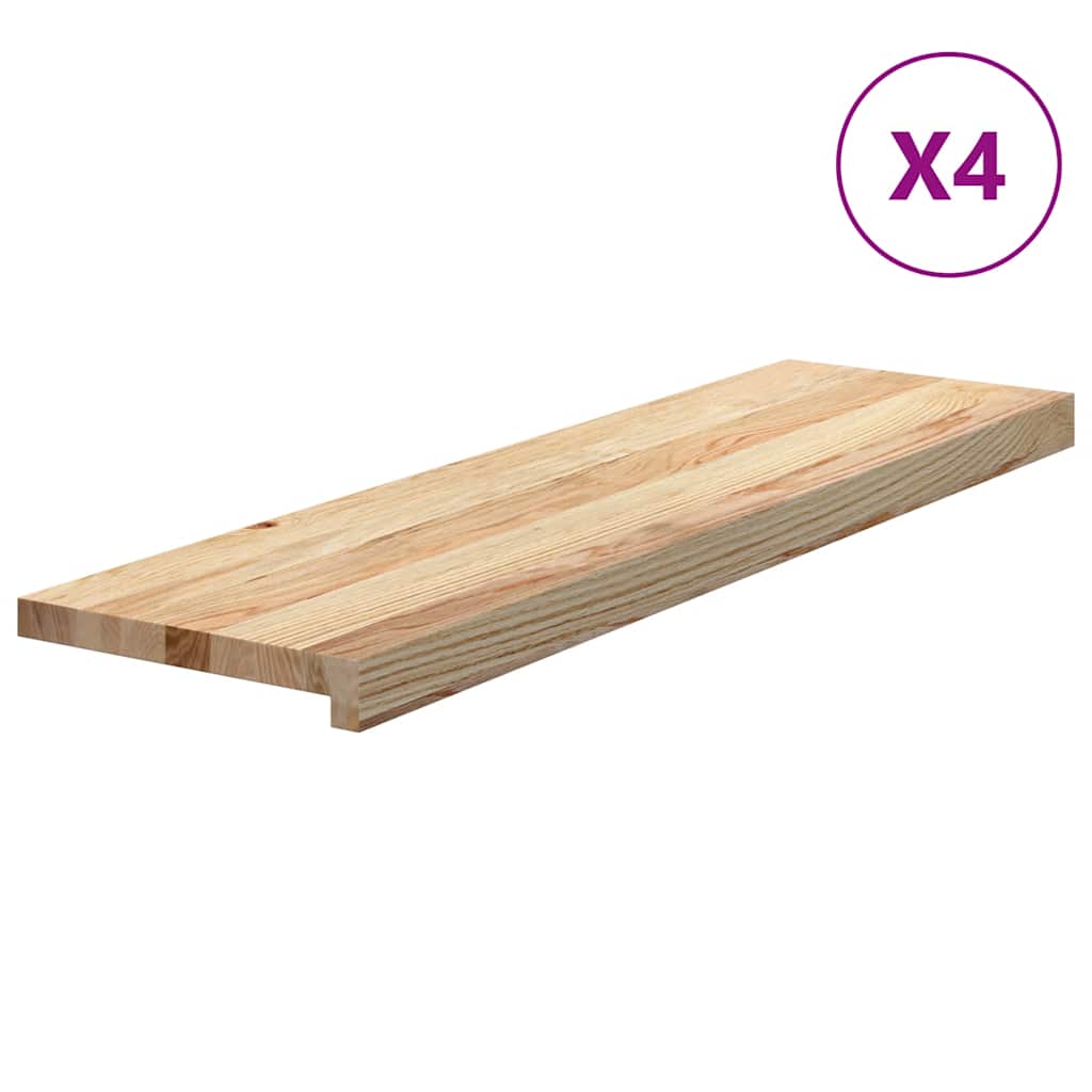 Vidaxl traptreden 4 st 90x25x2 cm onbehandeld massief eikenhout