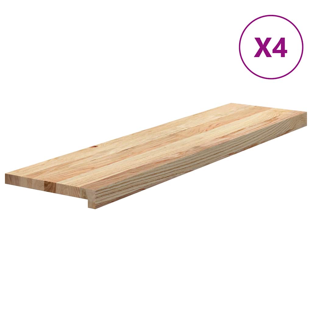 Vidaxl traptreden 4 st 100x25x2 cm onbehandeld massief eikenhout