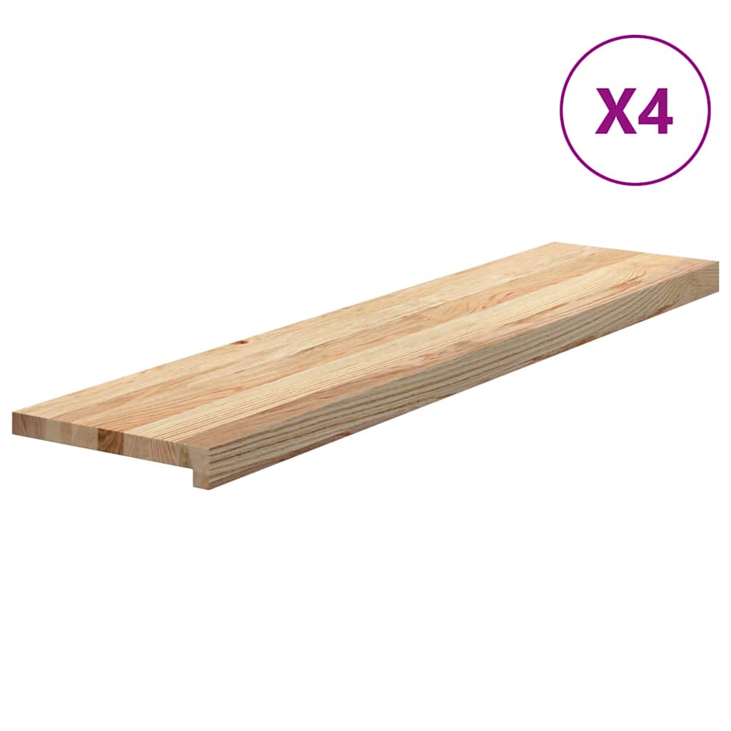 Vidaxl traptreden 4 st 110x30x2 cm onbehandeld massief eikenhout
