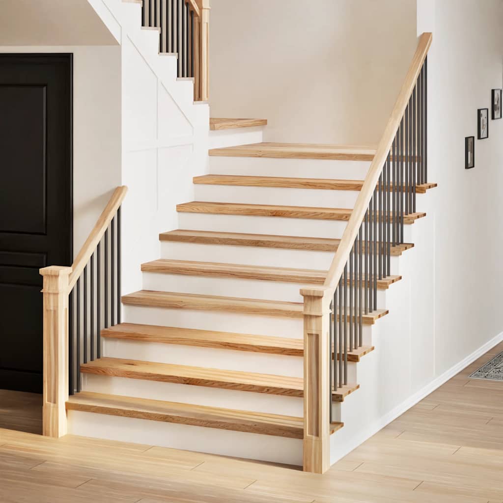 Vidaxx peldaños de escalera 4 piezas 120x30x2 cm roble macizo sin tratar