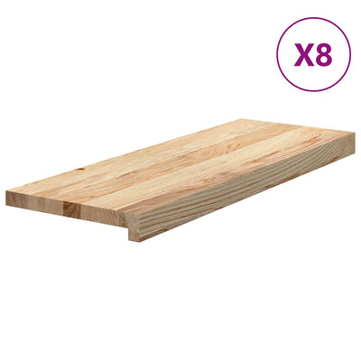 Vidaxx peldaños de escalera 8 piezas 70x25x2 cm roble macizo sin tratar