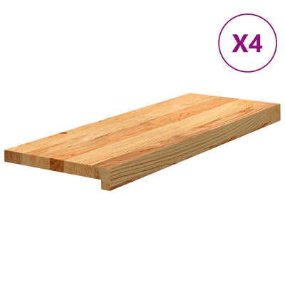 Vidaxx peldaños de escalera 4 piezas 70x25x2 cm roble macizo marrón claro
