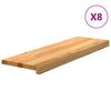 Vidaxl traptreden 8 st 80x25x2 cm massief eikenhout lichtbruin