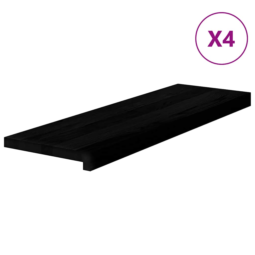 Vidaxl traptreden 4 st 80x25x2 cm massief eikenhout donkerbruin
