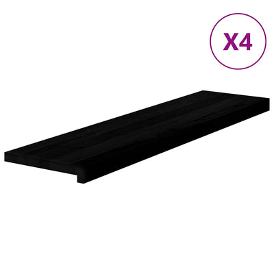 Vidaxx peldaños de escalera 4 piezas 100x25x2 cm roble macizo marrón oscuro