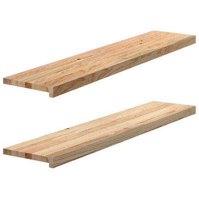 Vidaxl steps 2 st 120x25x2 cm untreated solid oak