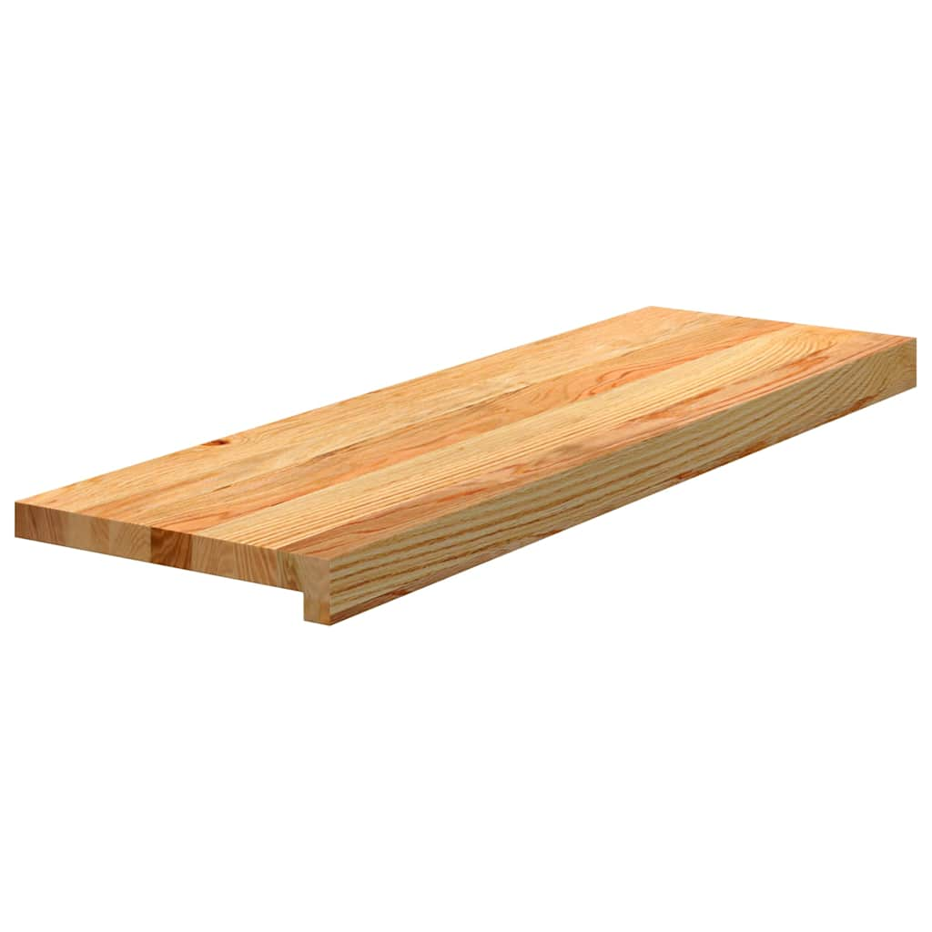 Vidaxl traptreden 2 st 80x25x2 cm massief eikenhout lichtbruin