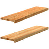 VIDAXL Passi 2 ST 100x30x2 cm in rovere solido marrone chiaro