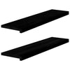 Vidaxl pasos 2 st 100x25x2 cm de roble sólido marrón oscuro