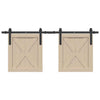 Suspensión Vidaxl Conjunto de acero al carbono de 122 cm de puerta corredera