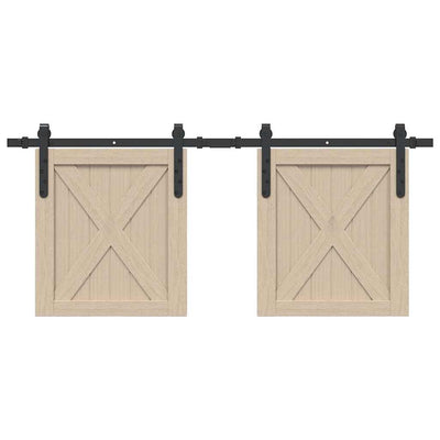 Suspensión Vidaxl Conjunto de acero al carbono de 122 cm de puerta corredera