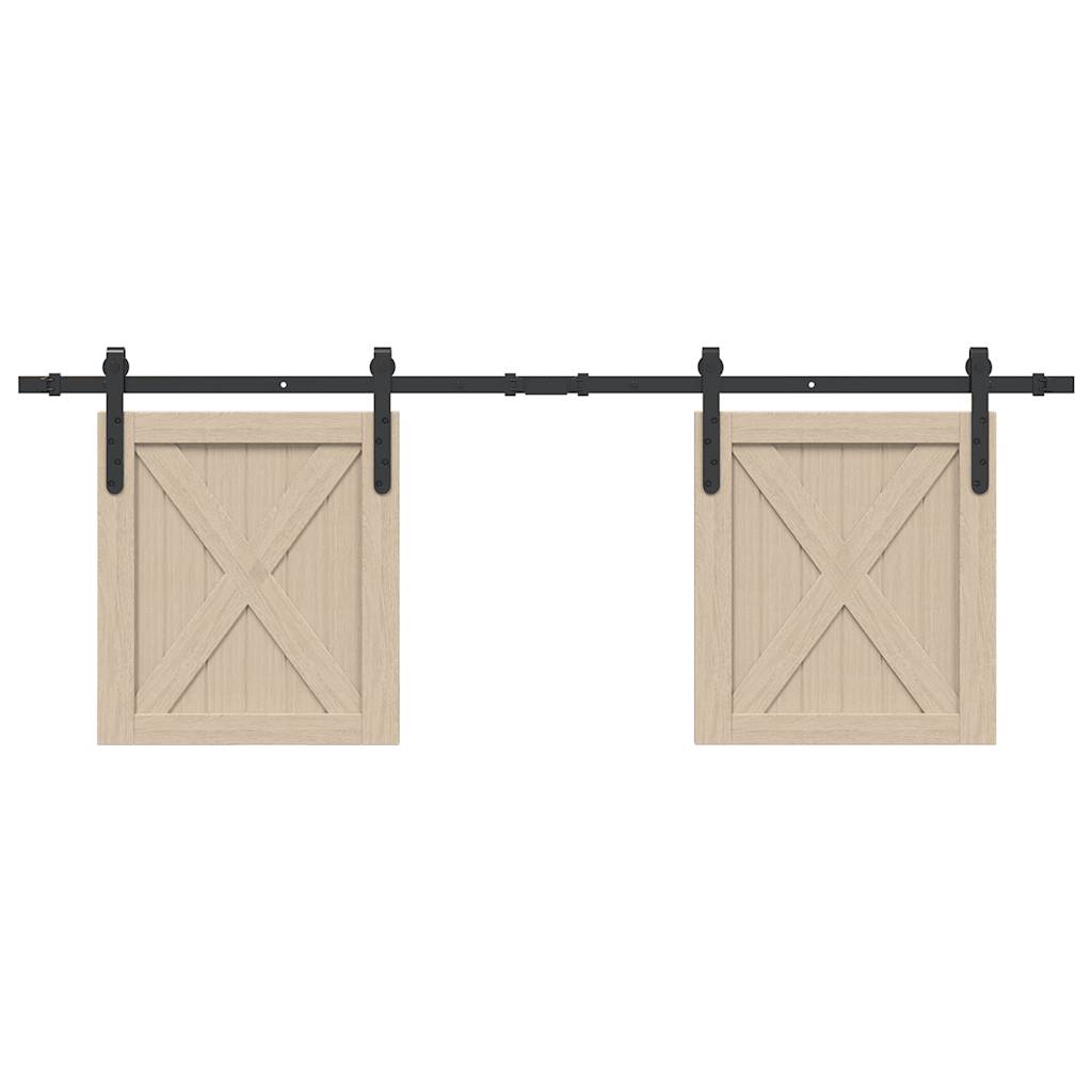 Suspensión Vidaxl Conjunto de acero de carbono de 152 cm de puertas correderas
