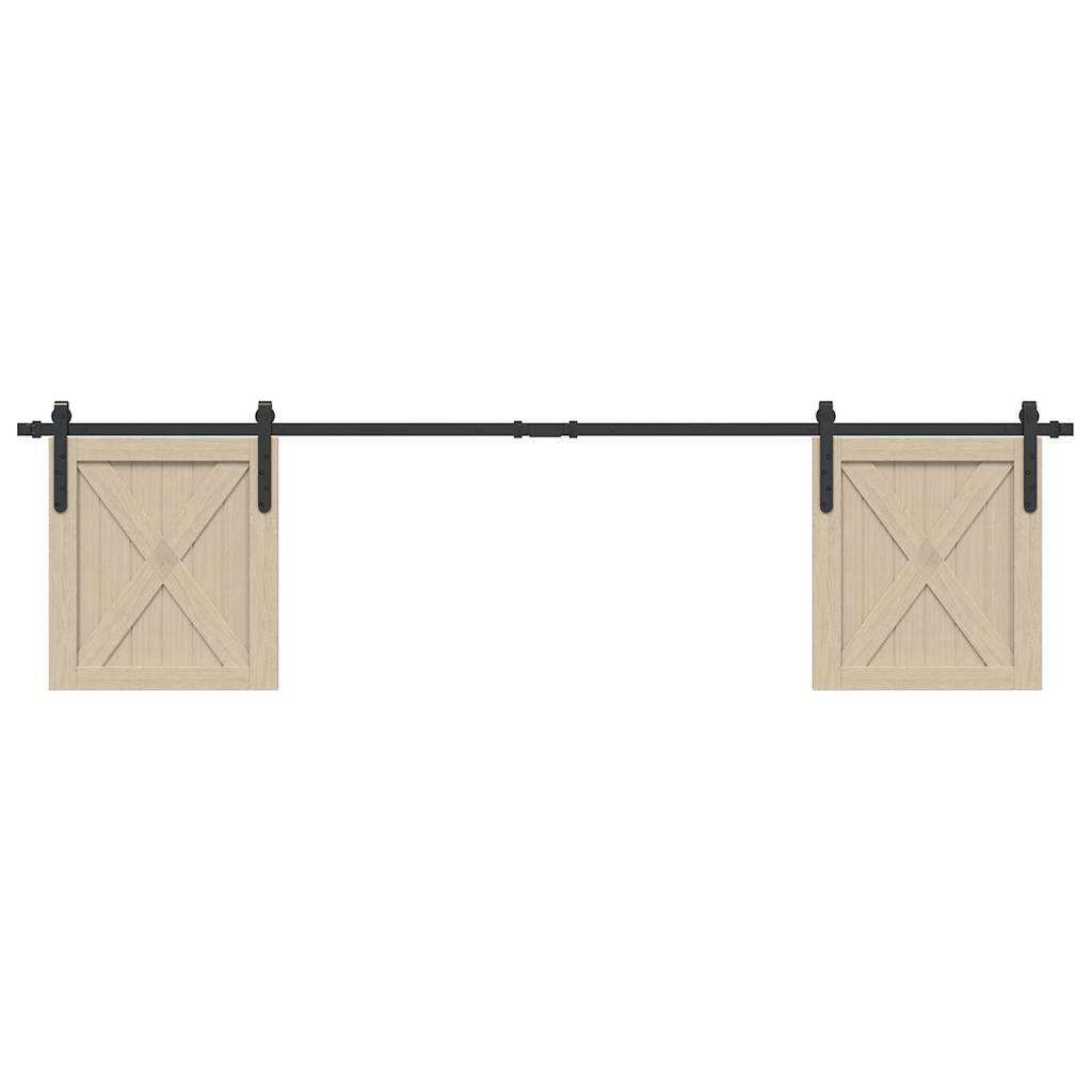 Suspensión Vidaxl Conjunto de acero de carbono de 200 cm de puerta deslizante
