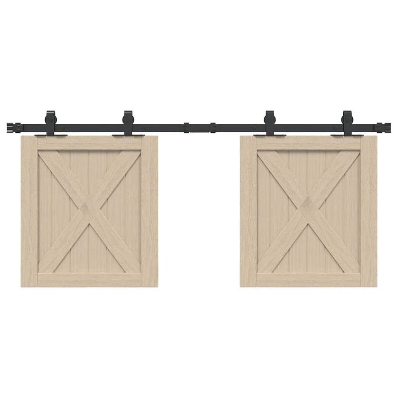 Vidaxl ophangset voor schuifdeur 122 cm koolstofstaal