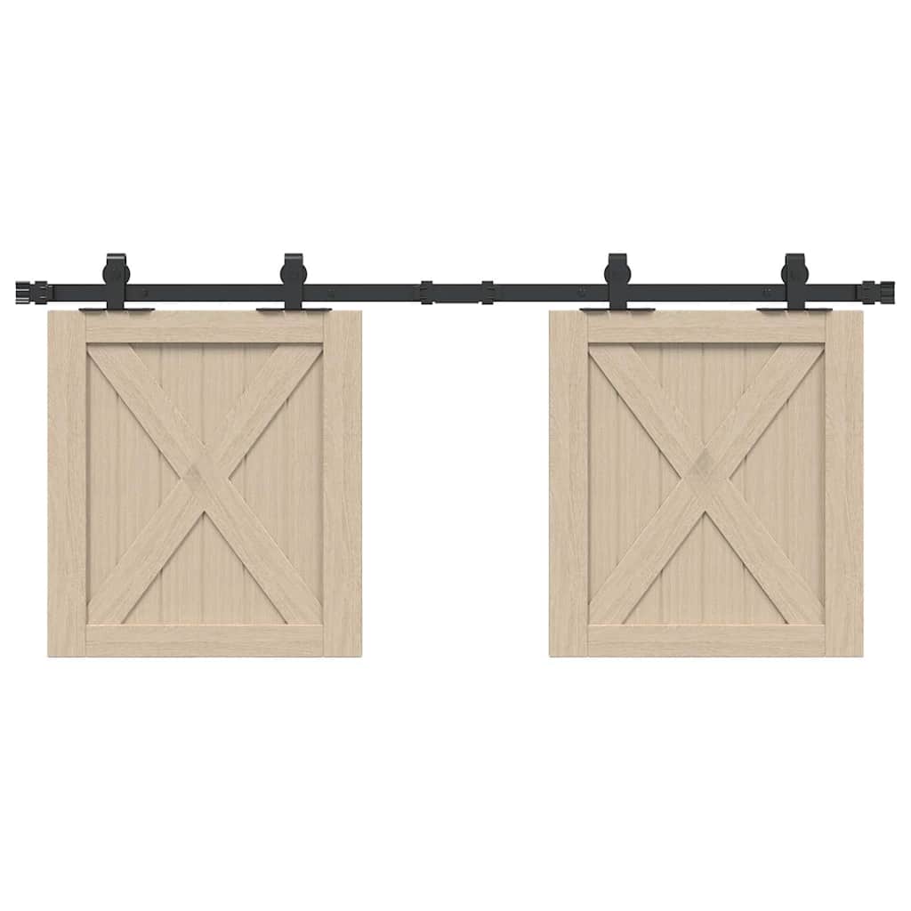 Suspensión Vidaxl Conjunto de acero al carbono de 122 cm de puerta corredera