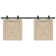 Suspensión Vidaxl Conjunto de acero al carbono de 122 cm de puerta corredera