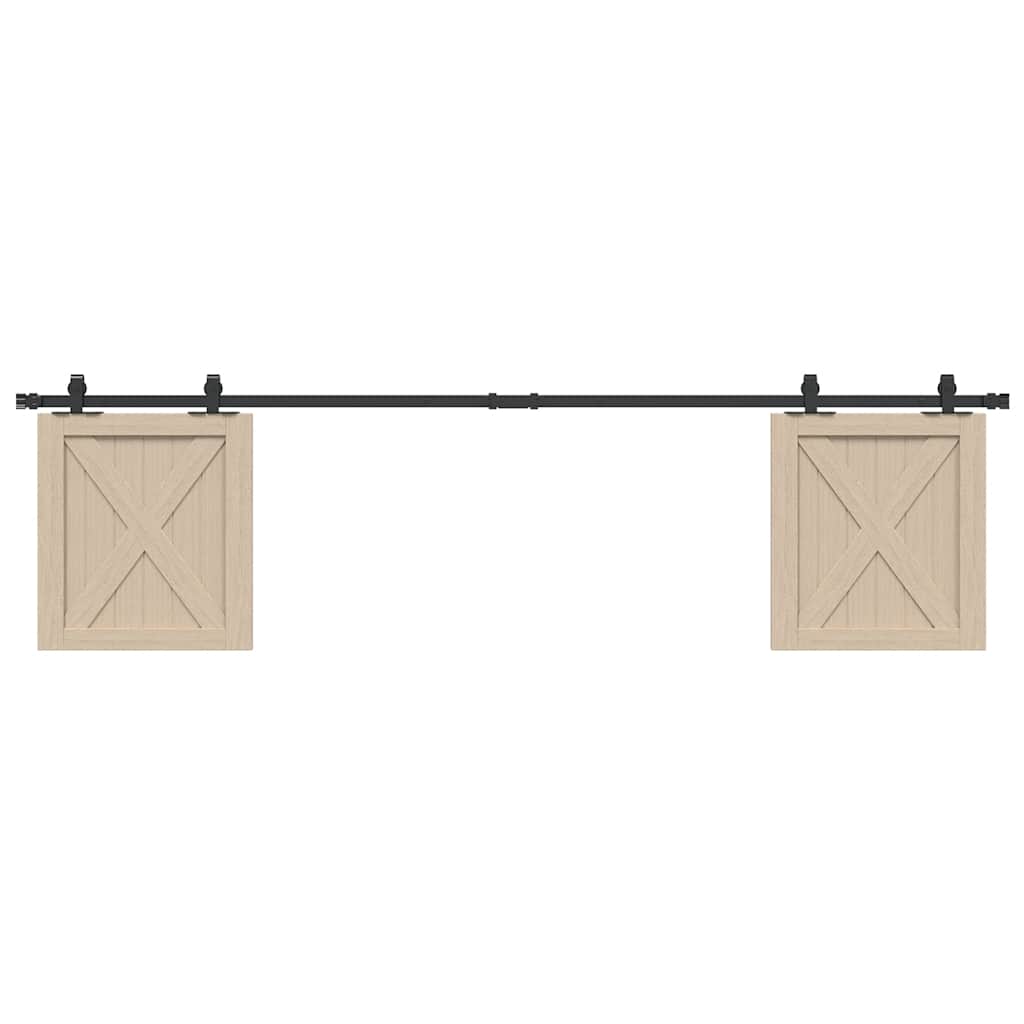 Suspensión Vidaxl Conjunto de acero de carbono de 200 cm de puerta deslizante