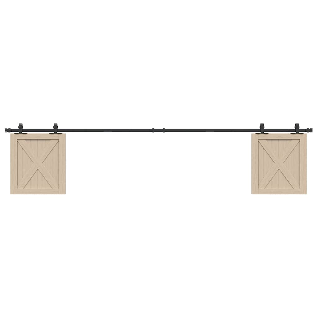 Suspensión Vidaxl Conjunto de acero al carbono de 244 cm de puerta deslizante