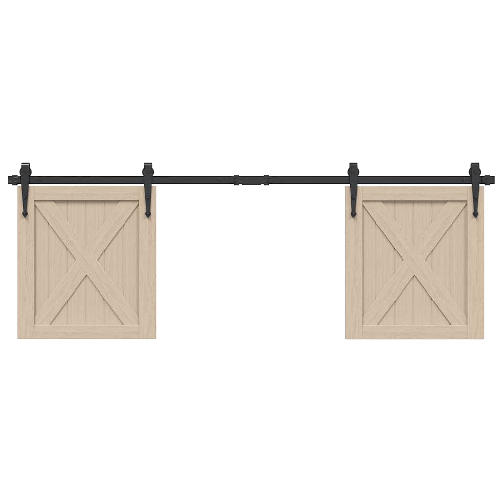 Suspensión Vidaxl Conjunto de acero de carbono de 152 cm de puertas correderas