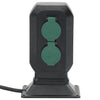 Vidaxl Garden Stop Contacto y Pin de tierra 2-vía 15.5x11x24 cm negro y verde