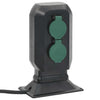 Vidaxl Garden Stop Contacto y Pin de tierra 4-vías 15.5x11x24 cm negro y verde