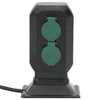 Vidaxl Garden Stop Contacto y Pin de tierra 4-vías 15.5x11x24 cm negro y verde