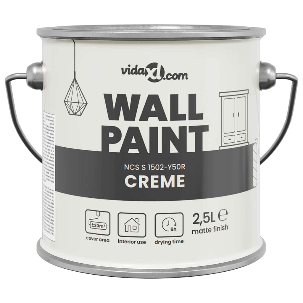 VidaXL pintura de pared marrón 2,5 l impresión de pared