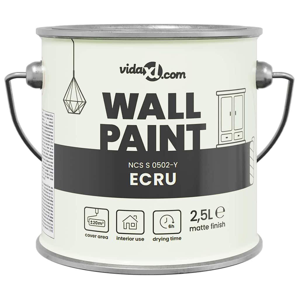 VidaXL pintura de pared marrón 2,5 l impresión de pared