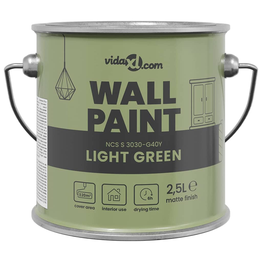 VidaXL pintura de pared verde 2,5 l impresión de pared