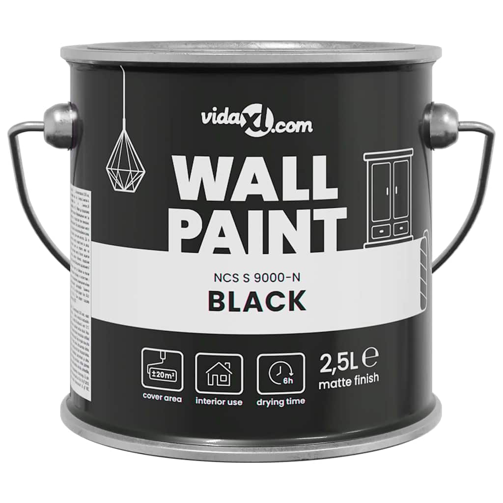 VidaXL pittura murale nera 2,5 l stampa murale