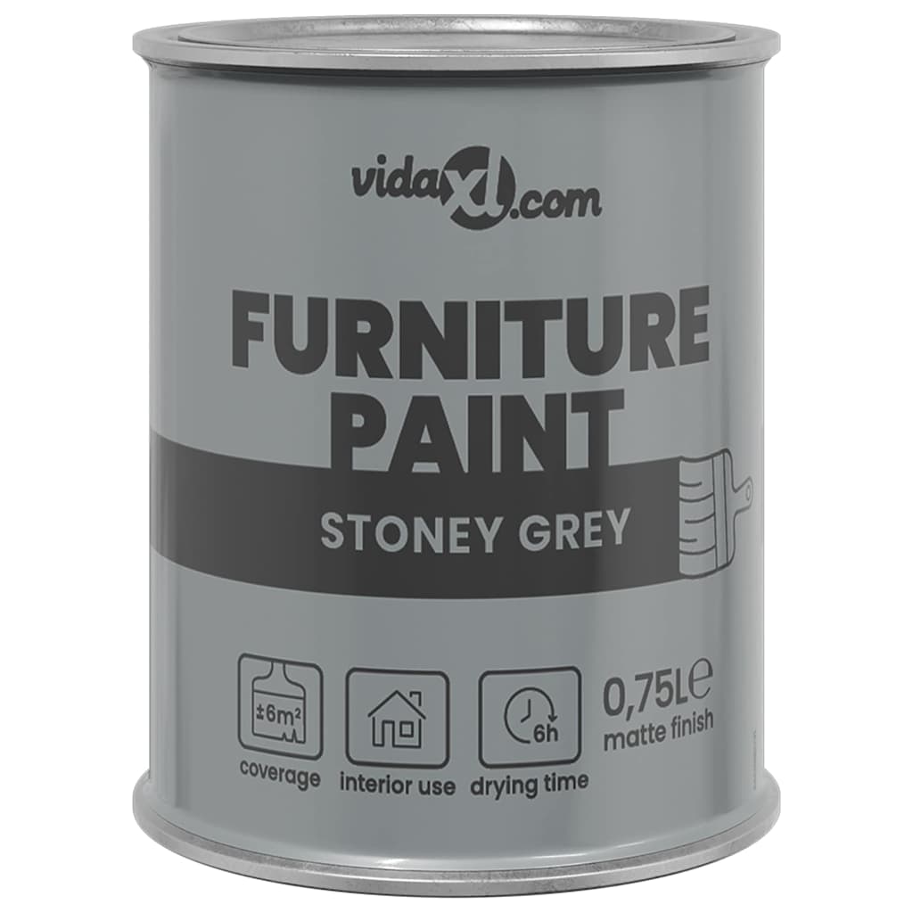 Vidaxxl pintura para muebles gris 10 x 10 x 12 cm impresión de pared