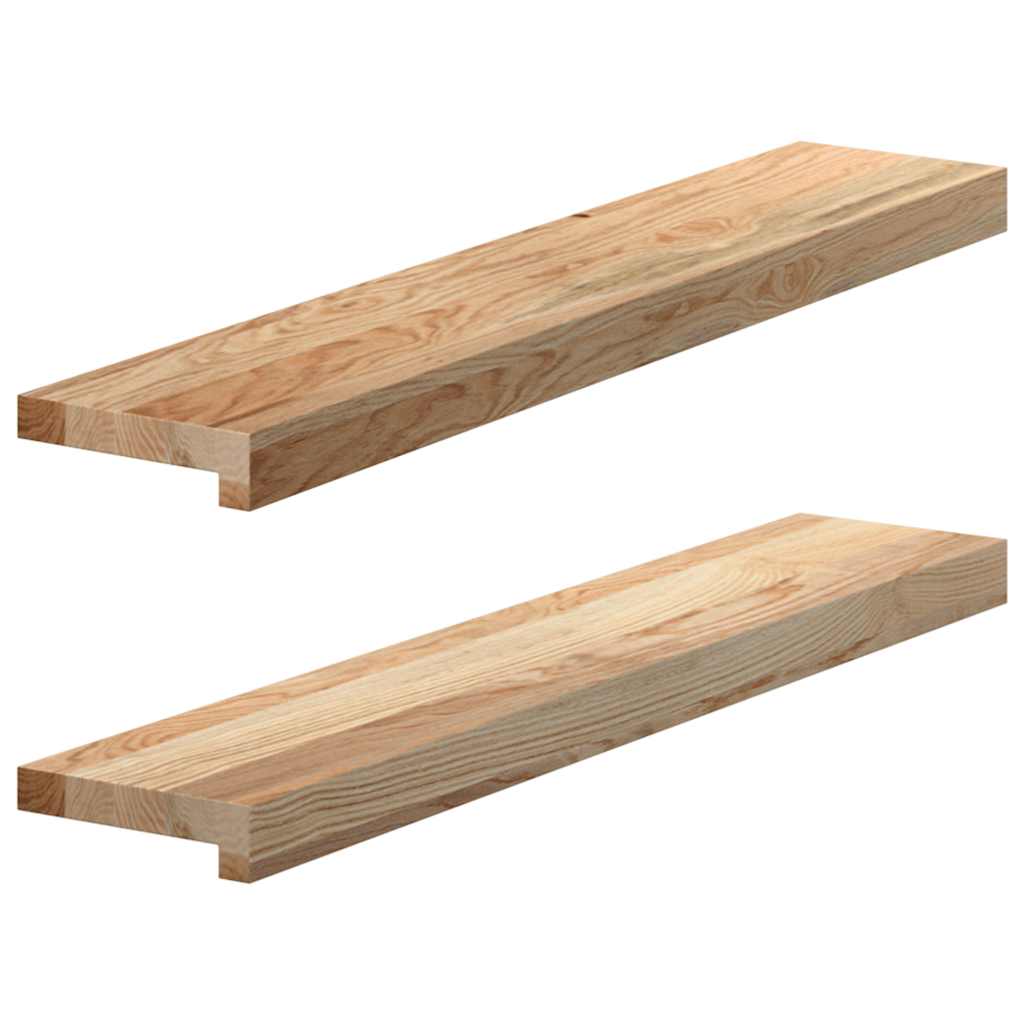 Sills de ventana Vidaxl 2 st sin tratar 80x15x2 cm de roble sólido