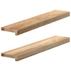 Sills de ventana Vidaxl 2 st sin tratar 80x15x2 cm de roble sólido