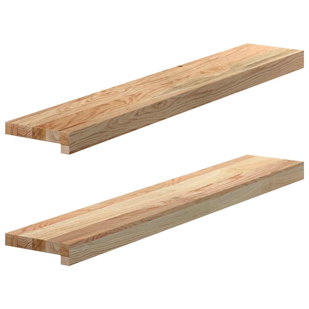 Sills de ventana Vidaxl 2 st sin tratar 90x15x2 cm de roble sólido