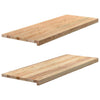 Sills de ventana Vidaxl 2 st sin tratar 110x40x2 cm de roble sólido